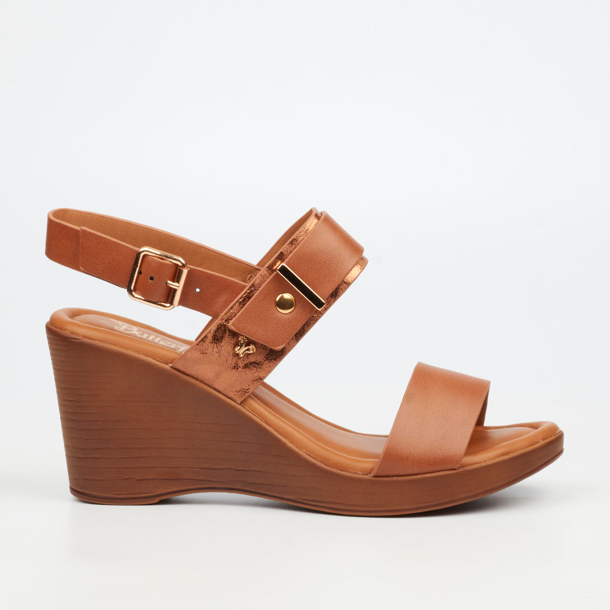 Butterfly Feet Allora 4 Tan Ladies Wedge