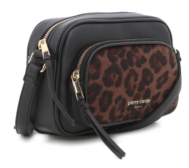 Pierre Cardin Cherie Crossbody Bag Black Leopard