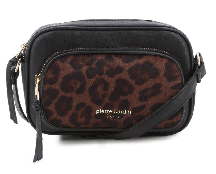Pierre Cardin Cherie Crossbody Bag Black Leopard