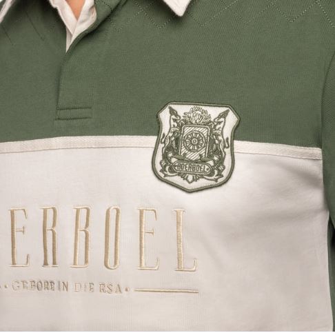 Boerboel Men's L/S Rugby Jersey - Green & Stone