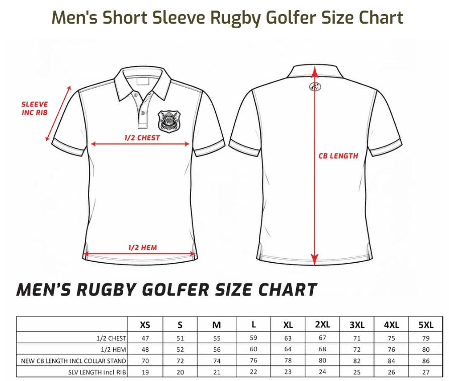 Boerboel Men's S/S Rugby Golfer - Green