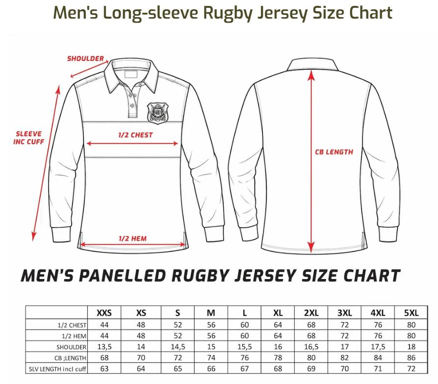 Boerboel Men's L/S Rugby Jersey - Green & Stone