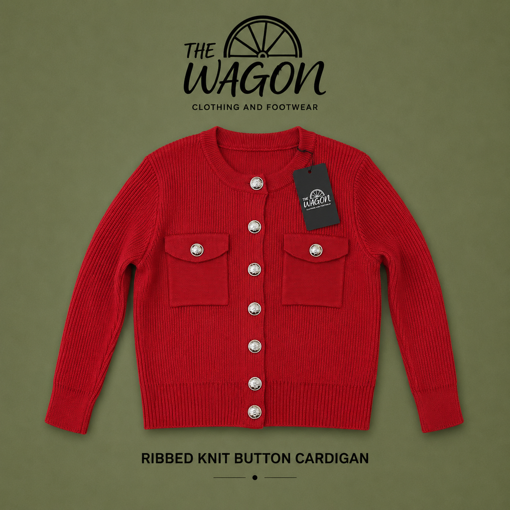 TWWC Ladies Gold Button Up Cardigan