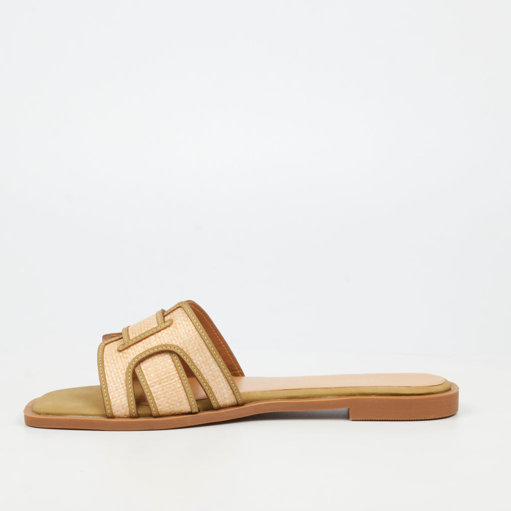 Butterfly Feet Dorey 7 Olive Ladies Slider Sandal
