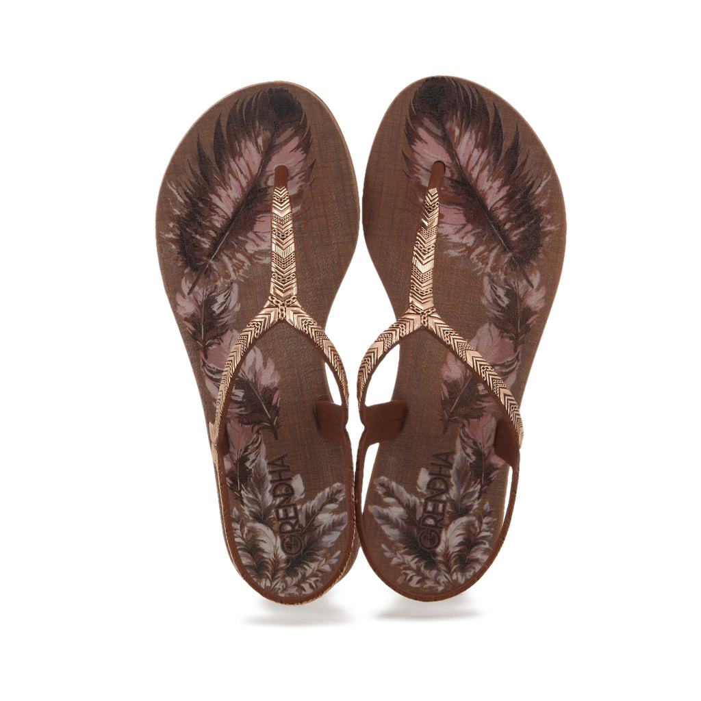 Grendha Ladies Amor Em Flor Sandal Brown
