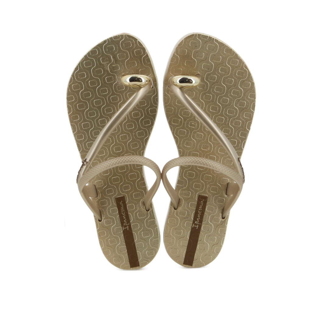 Ipanema Ladies Glam Ring Slide Beige Gold Sandel