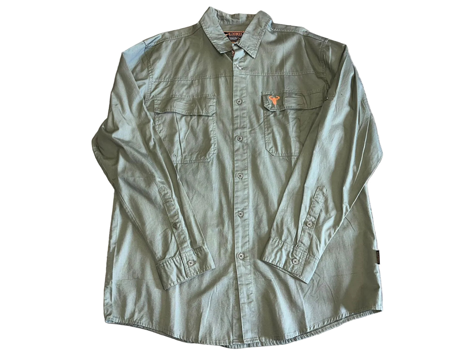 Wildebees Mens Twill Long Sleeve Sage Shirt