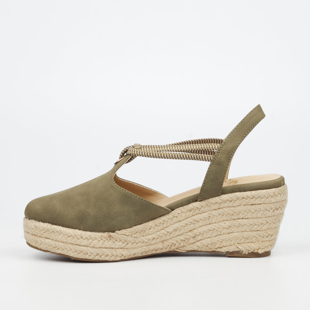 Butterfly Feet Lanah 3 Olive Ladies Wedge