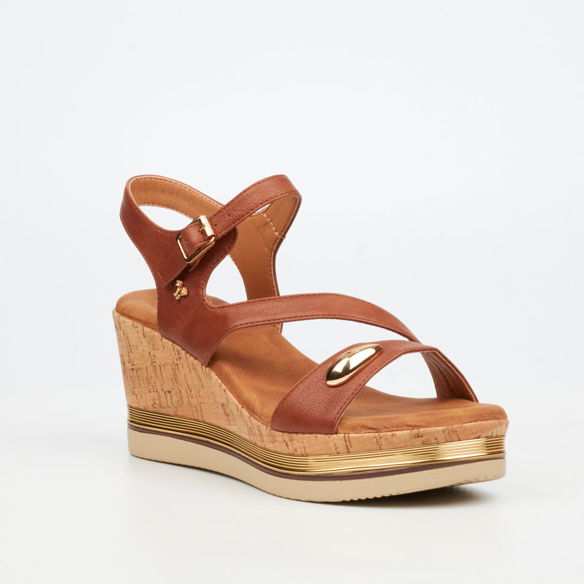 Butterfly Feet Melinda 4 Tan Ladies Wedge