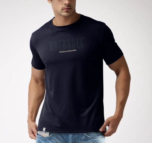 Boerboel Mens Premium T-Shirt Dot Printed Navy Gebore
