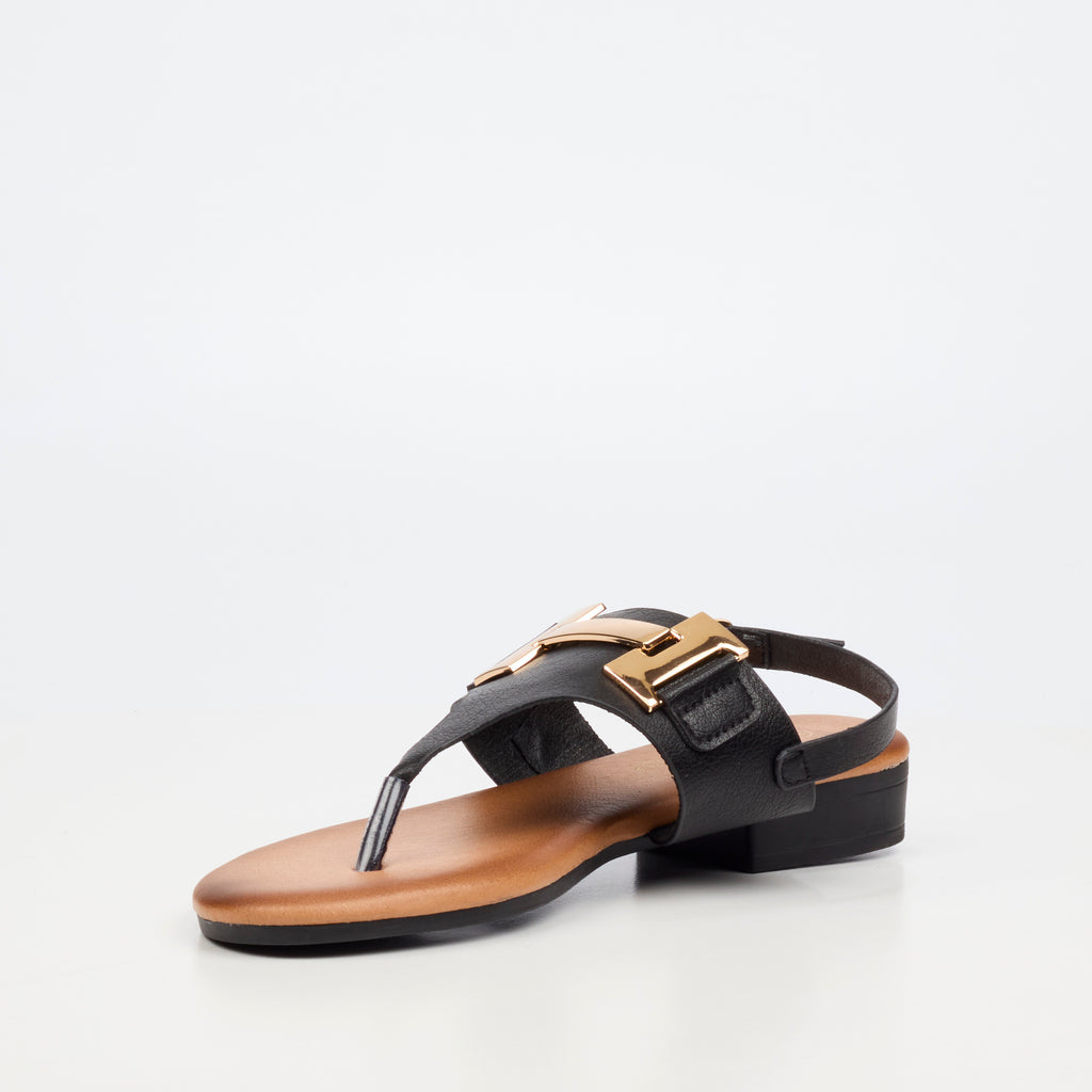 Butterfly Feet Tisha Black Ladies Sandal - ONLINE ONLY