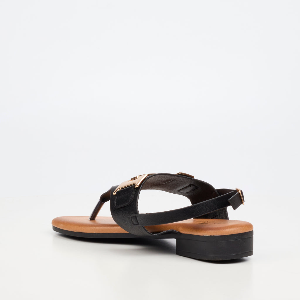 Butterfly Feet Tisha Black Ladies Sandal - ONLINE ONLY