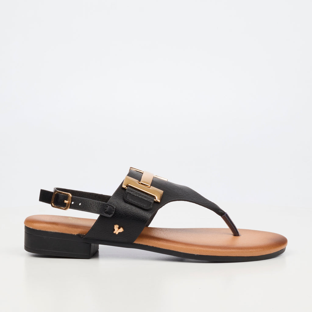 Butterfly Feet Tisha Black Ladies Sandal - ONLINE ONLY