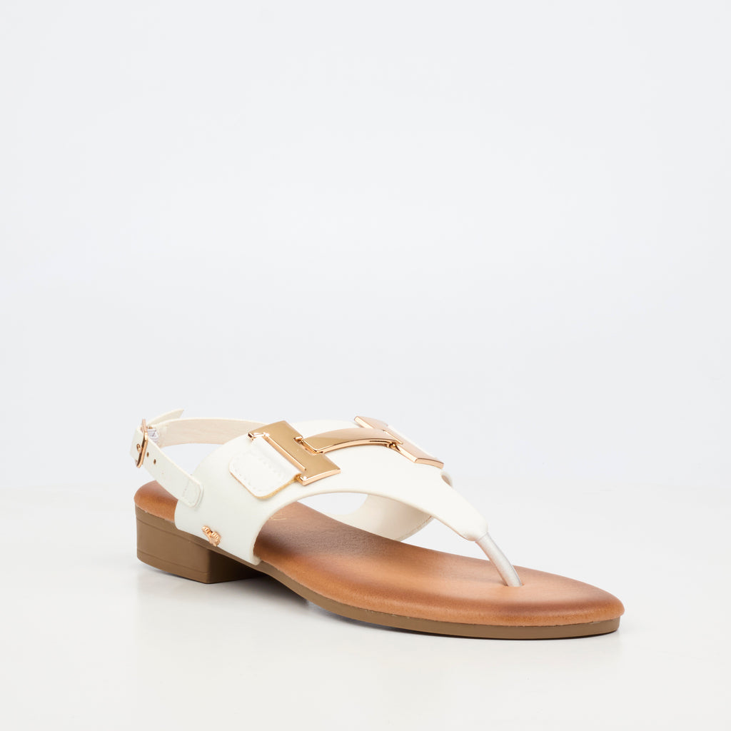 Butterfly Feet Tisha 1 White Ladies Sandal - ONLINE ONLY