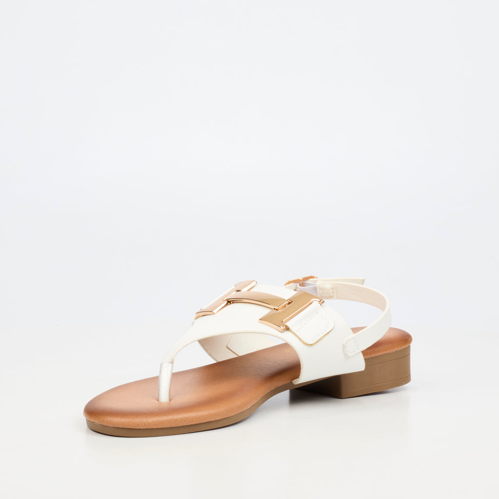 Butterfly Feet Tisha 1 White Ladies Sandal - ONLINE ONLY