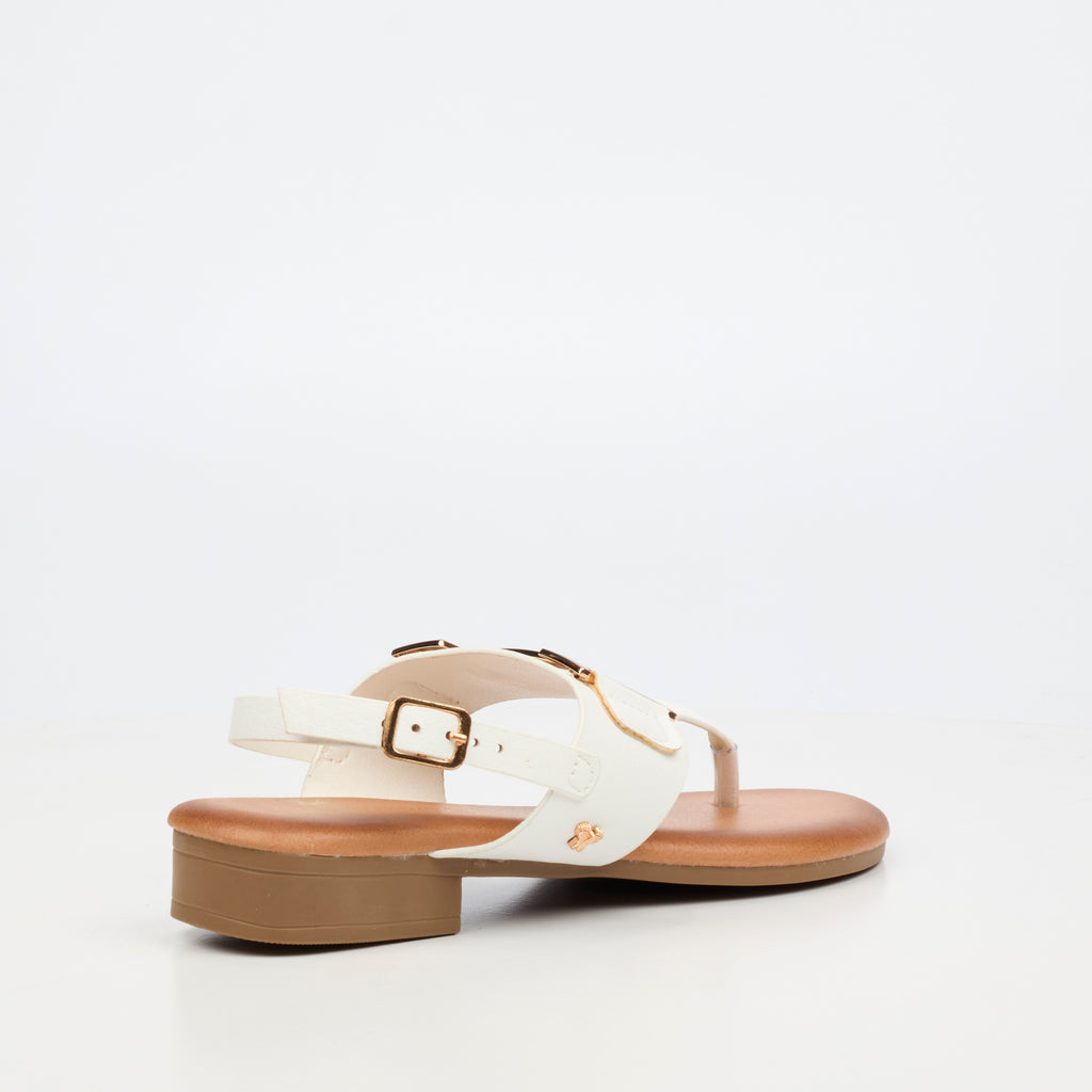 Butterfly Feet Tisha 1 White Ladies Sandal - ONLINE ONLY