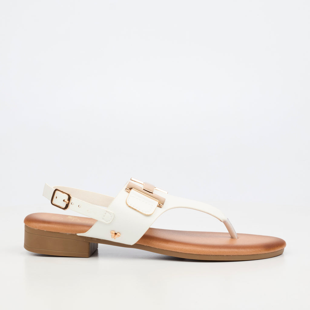 Butterfly Feet Tisha 1 White Ladies Sandal - ONLINE ONLY