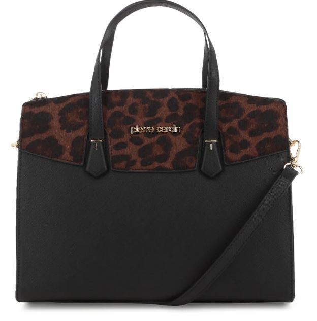 Pierre Cardin Cherie Structured HandBag Black Leopard